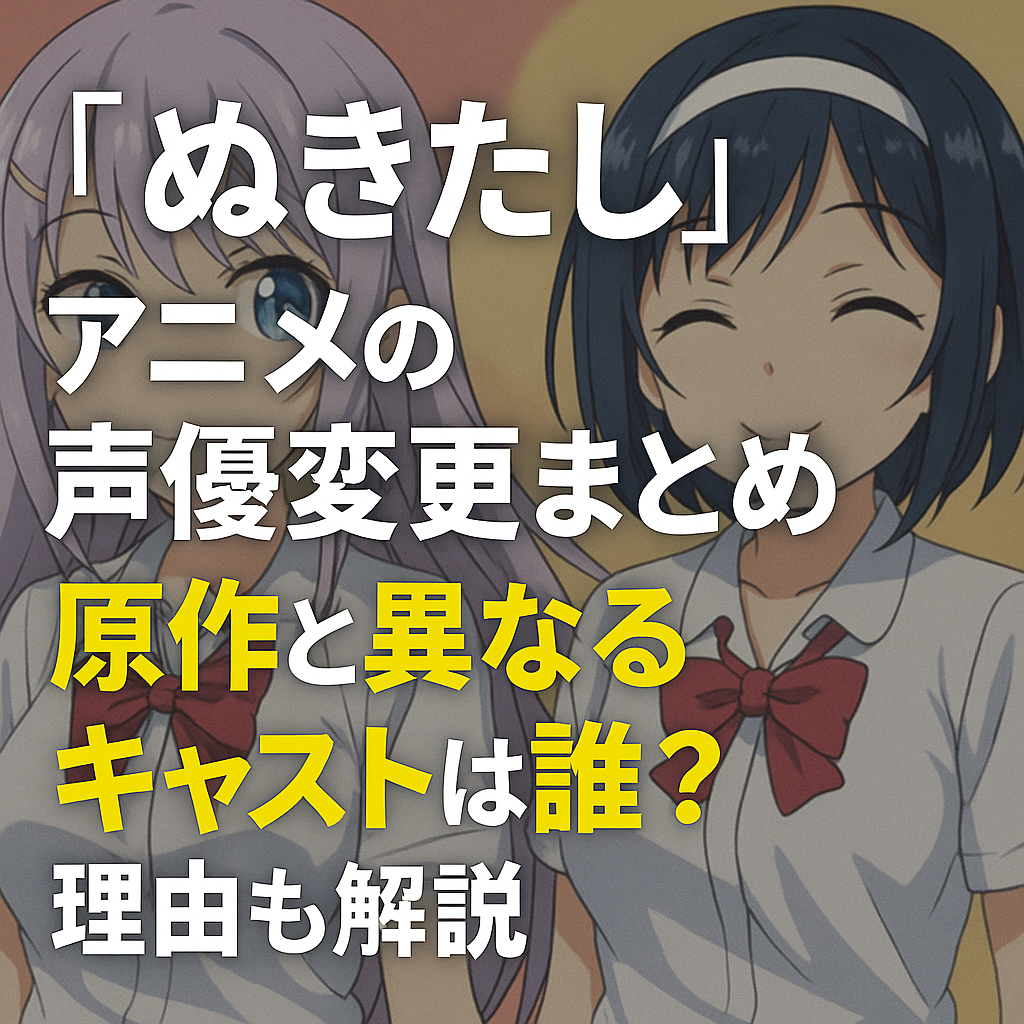 『ぬきたし』アニメの声優変更まとめ｜原作と異なるキャストは誰？理由も解説
