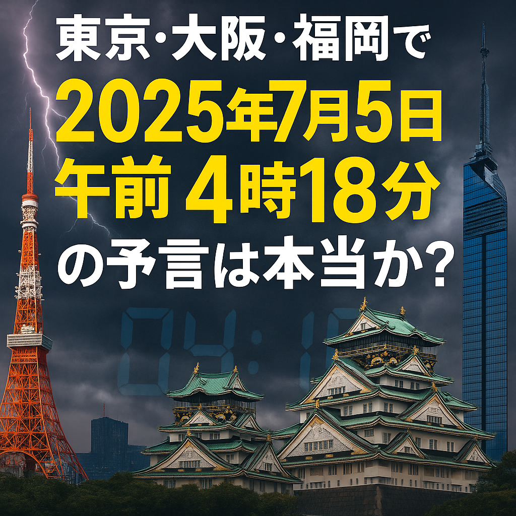 【東京・大阪・福岡】2025年7月5日 午前4時18分の予言は本当？地域別の影響を検証！