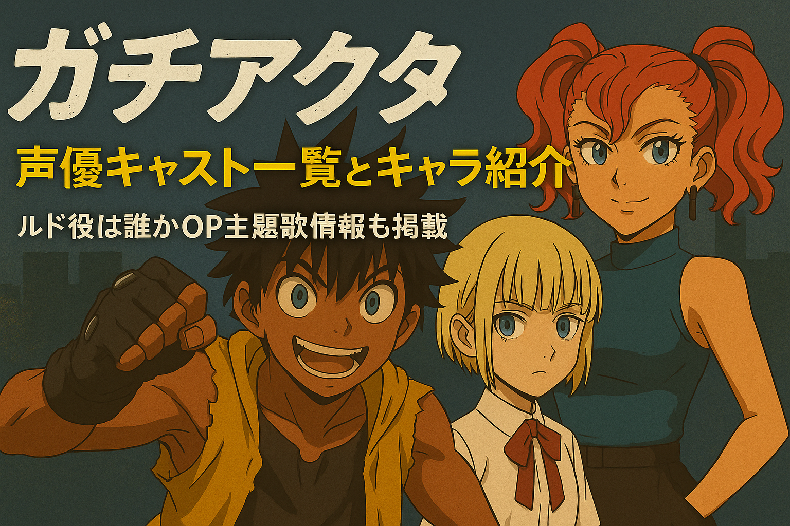 ガチアクタ声優キャスト一覧とキャラ紹介｜ルド役は誰かOP主題歌情報も掲載