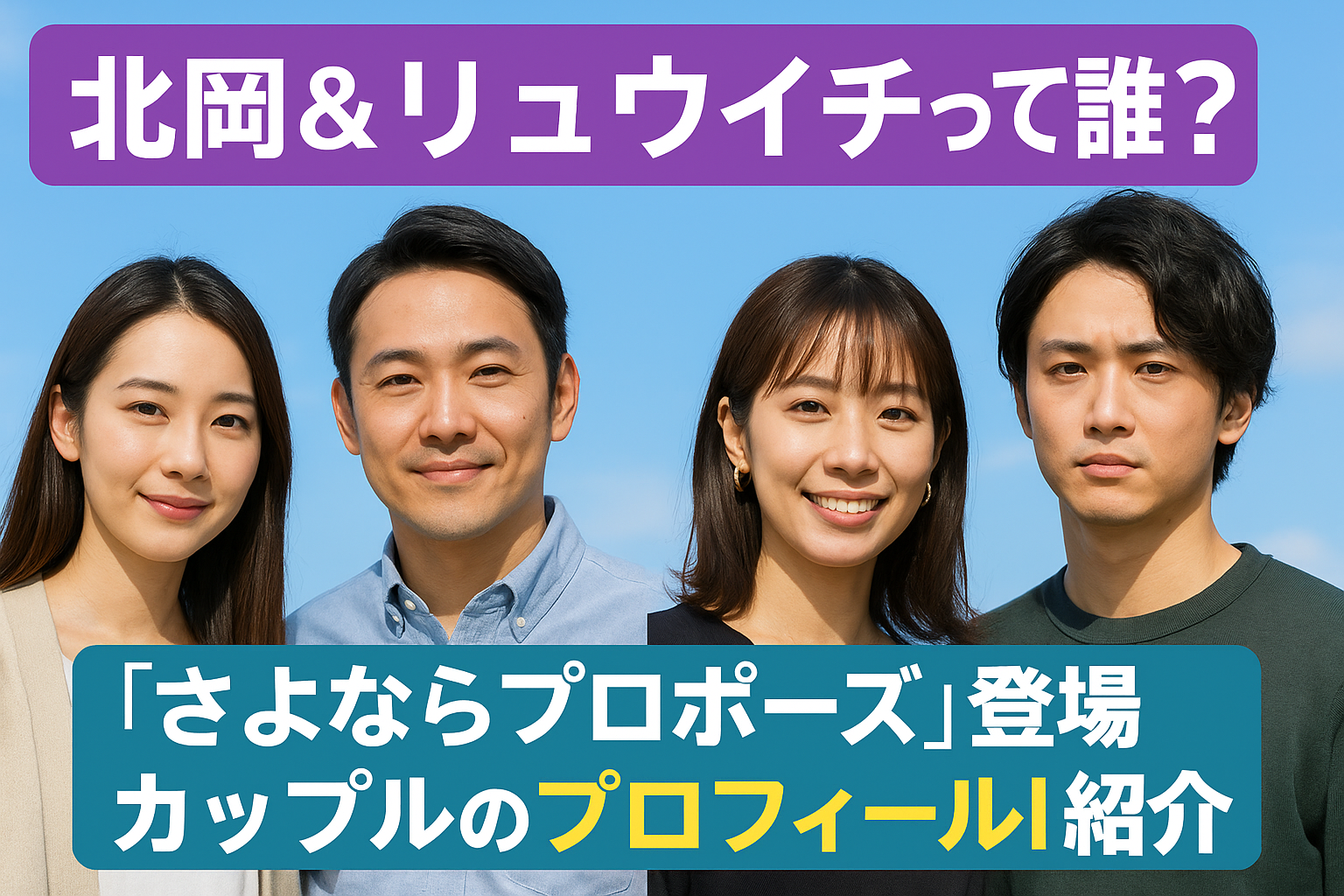 北岡＆リュウイチって誰？『さよならプロポーズ』登場カップルのプロフィール紹介