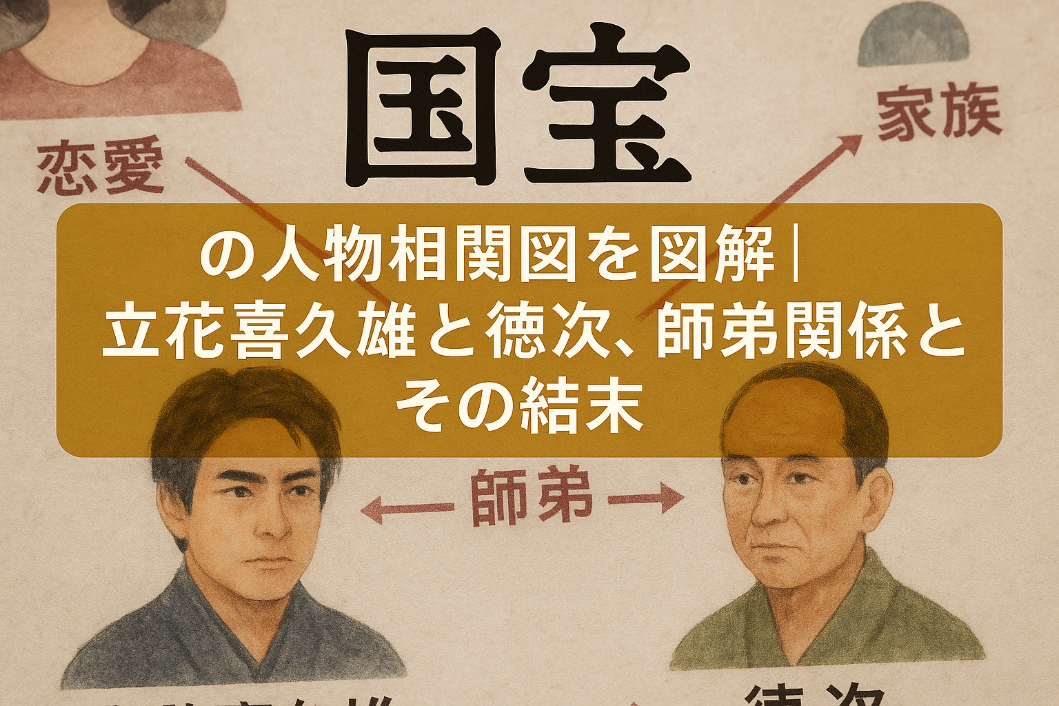 ■『国宝』の人物相関図を図解｜立花喜久雄と徳次、師弟関係とその結末