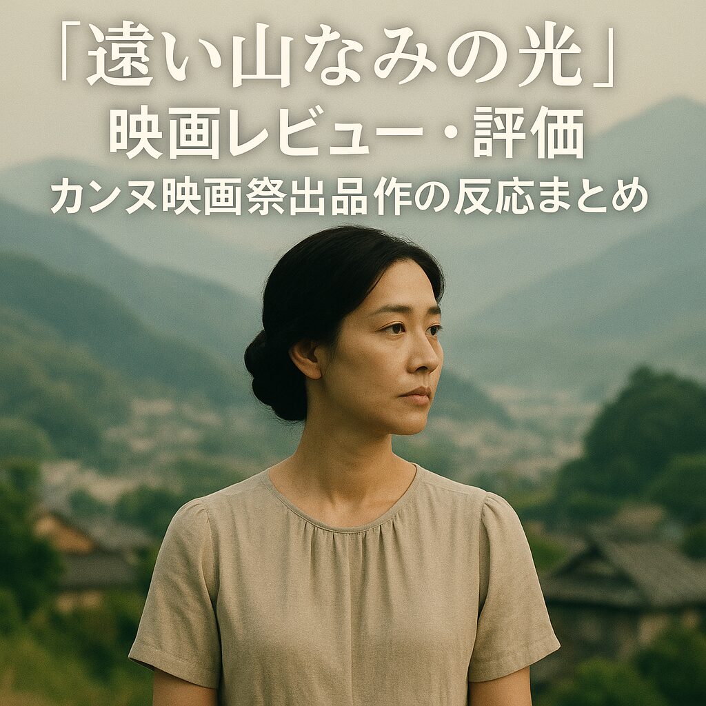 この記事を読むとわかること カンヌでの公式上映とその熱狂的な反応 国内外レビューから見る賛否両論の評価 原作との違いや映画独自の解釈のポイント 『遠い山なみの光』は、カズオ・イシグロによる同名小説を、石川慶監督が映像化した注目作です。 本作は第78回カンヌ国際映画祭「ある視点」部門に正式出品され、日本だけでなく世界からも熱い反応が寄せられています。 この記事では、カンヌでの反応や国内外のレビュー・評価を徹底的にまとめて紹介します。 カンヌ映画祭への正式出品と現地での反応 『遠い山なみの光』が世界的映画祭であるカンヌに正式出品されたことは、日本映画界にとって大きな意味を持ちます。 石川慶監督による映像美と、原作の持つ文学性が国際的にどのように受け取られたのか、多くの注目が集まりました。 現地では公式上映後、観客から熱烈なスタンディングオベーションが起こり、その評価の高さがうかがえます。 公式上映とスタンディングオベーション 第78回カンヌ国際映画祭「ある視点」部門に正式出品された『遠い山なみの光』は、公式上映後に約5分間にわたるスタンディングオベーションを受けました。 観客の多くは、上映が終わると同時に席を立ち、拍手とともに称賛を送ったと報じられています。 これは国際映画祭での成功の指標とされており、作品の世界的評価の高さを裏付けるものです。 キャスト・監督の開催後コメント 上映後の記者会見やインタビューにて、主演の三浦友和は「スタンディングオベーションを受けたのは人生で初めて」と語り、感動の面持ちを見せました。 また、松下洸平も「温かく迎えられたことで、作品が国を越えて届いた実感がある」と語り、手応えを感じた様子でした。 石川監督自身も「小説の持つ余白を大事にしながら、映像で語る難しさと喜びを感じた」とコメントし、創作への真摯な姿勢が伺えました。 国内外のレビュー・評価まとめ 『遠い山なみの光』は、日本のみならず海外の映画批評家や一般ユーザーからも多様な評価を受けています。 映像美や演出力の高さに賞賛が集まる一方で、物語の解釈や原作との違いについては意見が分かれています。 本節では、プロの批評家からSNSの一般ユーザーまで、多角的な視点でその評価を整理します。 プロ批評：映像・演技の力と解釈の余白 『ハリウッド・リポーター』日本版では、映像美や演技力が高く評価され、特に2つの時間軸（1950年代の長崎と1980年代のイギリス）を交錯させる編集技法が注目されています。 ただし、原作の持つ曖昧さや文学的余白が、映画ではやや説明的になっているとの指摘もあり、「観客に考えさせる空間が少ない」との懸念が示されています。 このように、映像作品としての完成度は高く評価される一方で、文学性とのバランスに対する意見が割れているのが実情です。 noteを中心としたレビュー：描写や演出の緻密さ 国内の映画ファンによるnoteレビューでは、脚本と演出の緻密さ、心理描写の丁寧さに対して高い評価が寄せられています。 特に、登場人物たちの微細な感情の変化や、女性同士の関係性の描き方が秀逸であるとし、「まるで小説を読むような密度のある映画体験」と称賛する声が目立ちます。 その一方で、「後半の展開がやや急ぎ足だった」との意見も見受けられ、完璧とは言えないものの、十分に見応えのある作品といえるでしょう。 FilmarksなどSNSのユーザー評価：想像に委ねる余韻 「緊迫感あるストーリーと過去の謎に目が離せなかった」と評価4.1をつけるユーザーも。 「説明不足で難解、妊娠描写に違和感があった」として3.0の評価をつけた意見もあり、物語の受け取り方に個人差が表れています。 「原作の余白を活かしてほしかったが、仕上がりに物足りなさを感じた」として3.3の評価も見受けられました。 SNSでは作品の余韻やテーマ性に対する深い考察もあり、一定の支持を集めていますが、説明的な描写がマイナスと捉えられる傾向もあるようです。 原作との関係性と新たな解釈 映画『遠い山なみの光』は、カズオ・イシグロによる同名小説を原作としていますが、その映像化には独自の解釈が加えられています。 特に、原作が持つ曖昧な語り口や、読者に委ねられる余白の部分が、映画ではある程度明示的に描かれている点が特徴です。 ここでは、映画がどのように原作を解釈し直し、どのような新たな表現へと昇華させたのかを読み解いていきます。 小説が持つ曖昧さと映画の描き方 原作では、「悦子と佐知子が同一人物ではないか？」という解釈を呼ぶ曖昧な描写が読者の想像力を刺激する仕掛けとなっていました。 しかし、映画版ではその点がやや明示的に描かれており、物語の輪郭が明確になる一方、読者が抱いた「謎解き」の楽しさが薄れたという意見もあります。 この変更が、映画としての分かりやすさを重視した結果なのか、あるいは監督の意図的な解釈なのかは議論の余地があります。 記憶と再生を描いた人間ドラマ 本作はただのミステリーではなく、記憶と再生、喪失と希望というテーマを描いた人間ドラマでもあります。 戦後の長崎での経験が、後の人生や親子関係にどう影響を与えたのかが、1980年代のイギリスを舞台に語られることで、歴史と個人の記憶が交錯していきます。 映画.comやMOVIE WALKERでも、「女性3人の記憶をたどる構成が秀逸」「静けさの中に深い情感がある」といったレビューが多く見られ、原作を知らない観客にも共感を呼んでいます。 まとめ：『遠い山なみの光』レビュー・反応まとめ 『遠い山なみの光』は、カンヌ国際映画祭に正式出品されたことからも分かる通り、世界的にも注目度の高い作品です。 映像美や俳優陣の演技には広く高評価が寄せられており、特にスタンディングオベーションを受けた点は、その完成度の高さを裏付けています。 一方で、原作の持つ曖昧さや文学的な余韻がやや削がれたとの意見もあり、原作ファンの間では評価が分かれる傾向にあります。 解釈の余地が狭まり、物語が説明的になった点を惜しむ声もあるものの、それによって映画としての理解度や没入感が高まったと評価する声も少なくありません。 観る人の視点や原作との距離感によって、評価が大きく分かれるタイプの作品であることは間違いないでしょう。 総じて、『遠い山なみの光』は高い芸術性と映像的完成度を兼ね備えた秀作であり、観る者に深い余韻を残す映画といえます。 この記事のまとめ カズオ・イシグロ原作『遠い山なみの光』を石川慶が映画化 カンヌ映画祭で5分間のスタンディングオベーション 国内外のレビューで映像美と演技力に高評価 原作の曖昧さが映画では明示的に描かれる 観客によって評価が分かれる「解釈の余白」 戦後長崎と1980年代英国を交差させた構成 記憶と再生、親子関係を描く人間ドラマ 映像表現としては完成度の高い作品