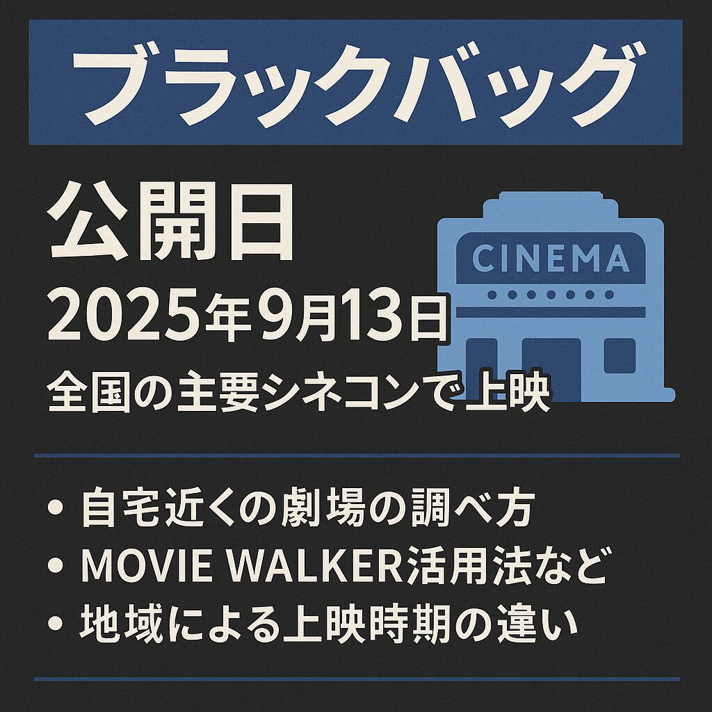 映画『ブラックバッグ』上映館一覧｜近くの映画館で観られる？