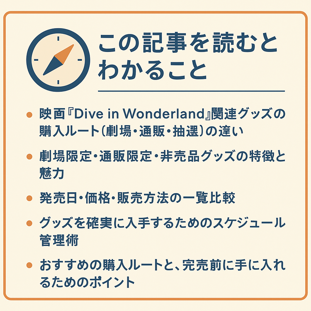 【Dive in Wonderland】グッズまとめ｜劇場限定や通販限定アイテムは？