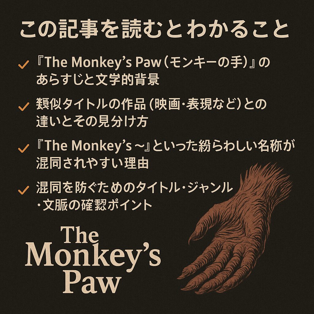 『The Monkey’s Paw』との違いを解説｜よくある混同ポイントとは？