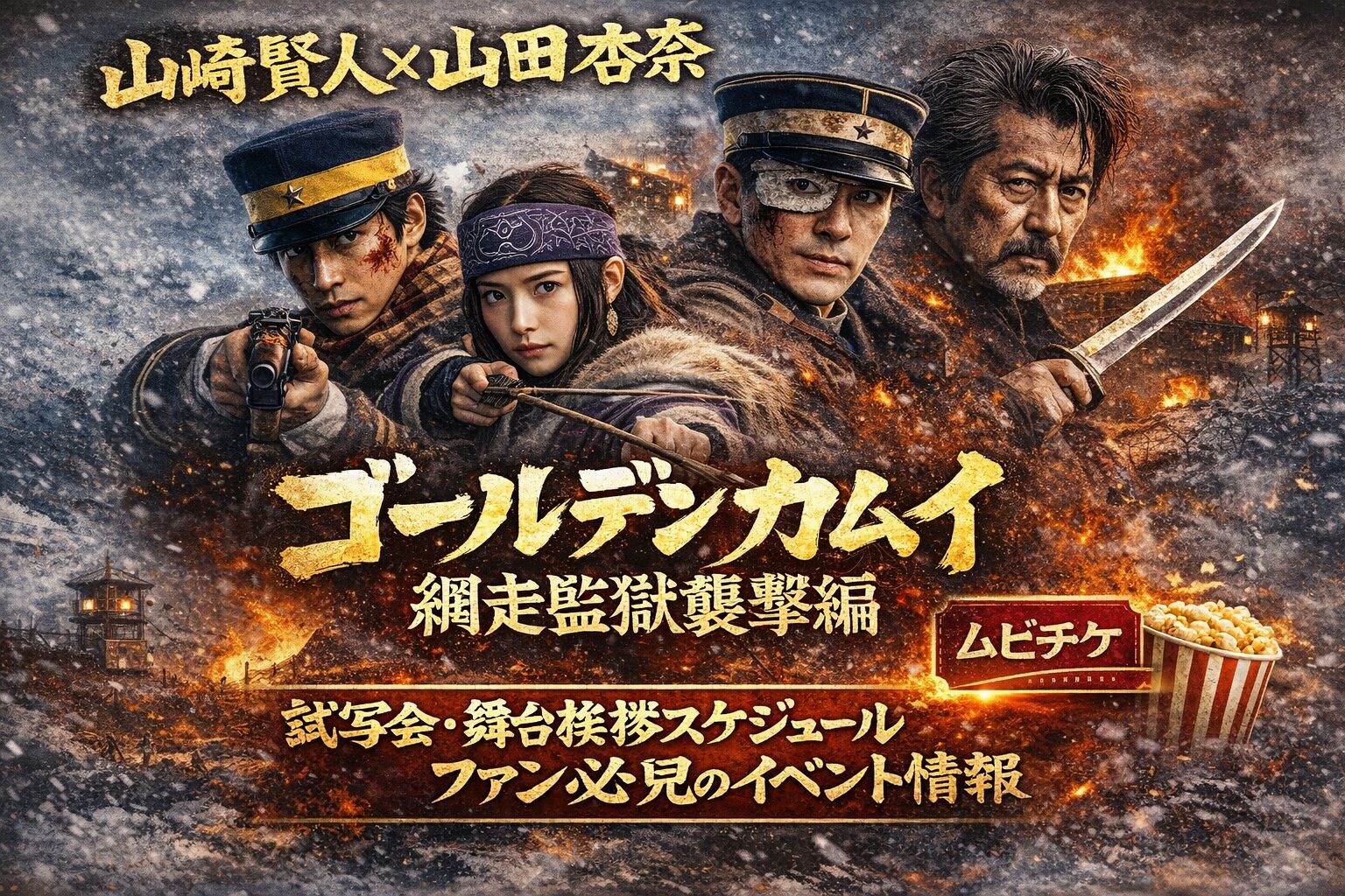 『ゴールデンカムイ 網走監獄襲撃編』試写会・舞台挨拶スケジュール｜ファン必見のイベント情報
