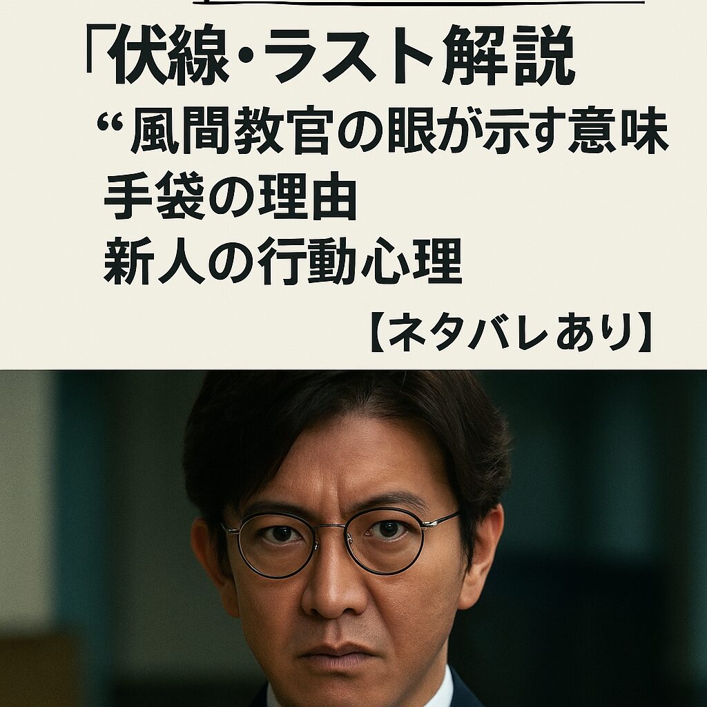 🧩 『教場 Reunion』伏線・ラスト解説｜“風間教官の眼”が示す意味、手袋の理由、新人の行動心理（ネタバレあり）