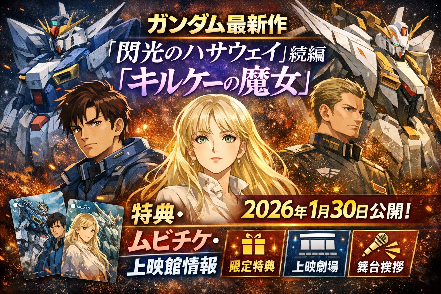 【ガンダム最新作】『閃光のハサウェイ』続編「キルケーの魔女」特典・ムビチケ・上映館情報