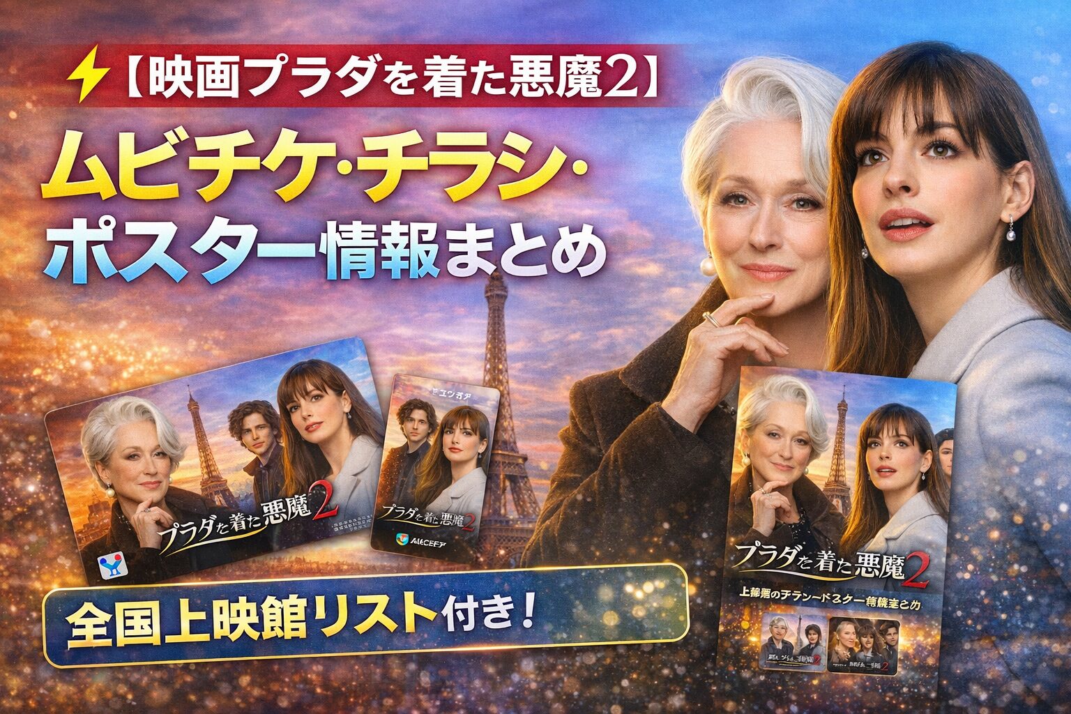 【映画プラダを着た悪魔2】ムビチケ・チラシ・ポスター情報まとめ｜全国上映館リスト付き