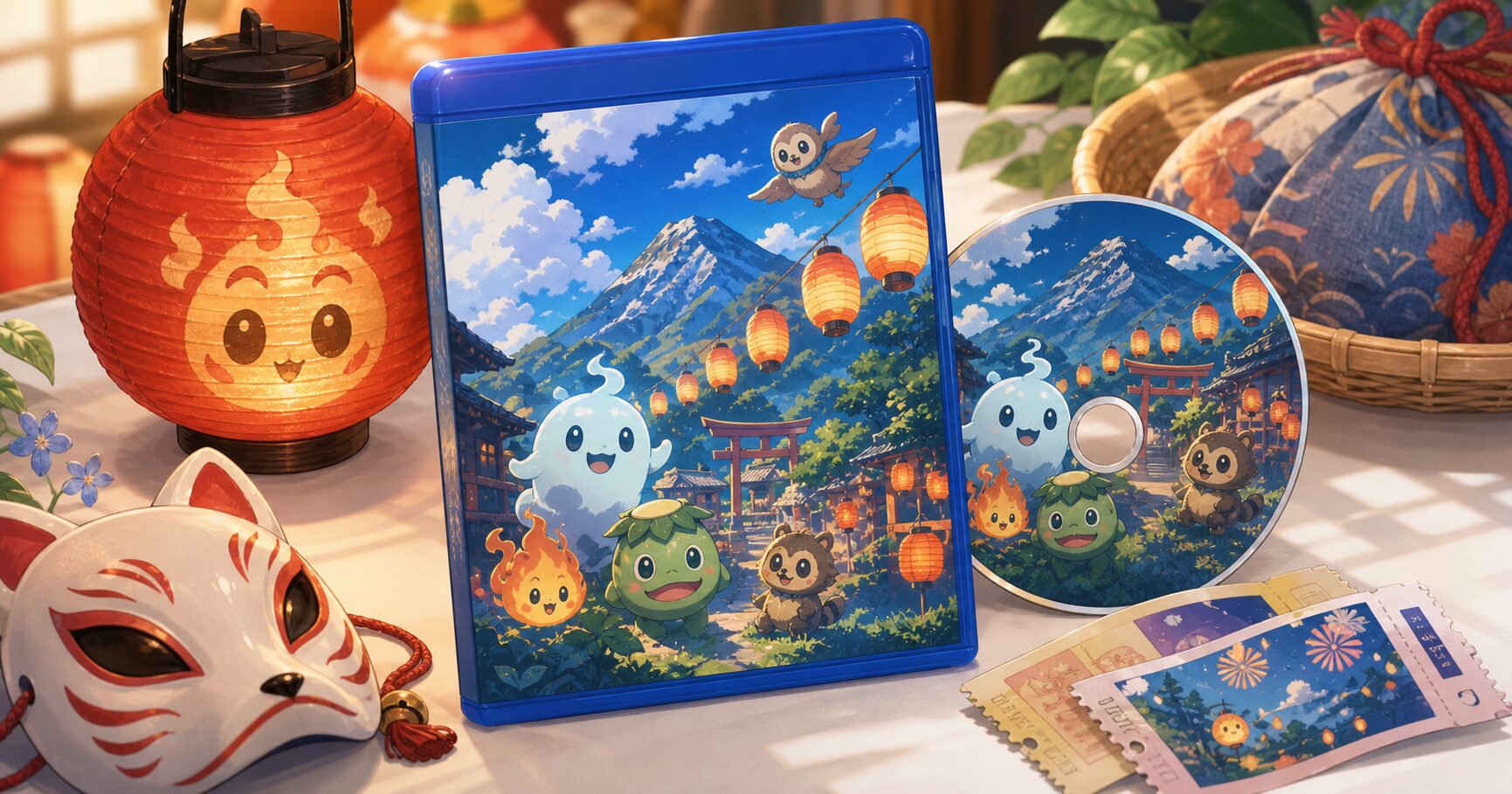 Blu-ray・DVDや特典情報を説明するためのオリジナル挿絵です。