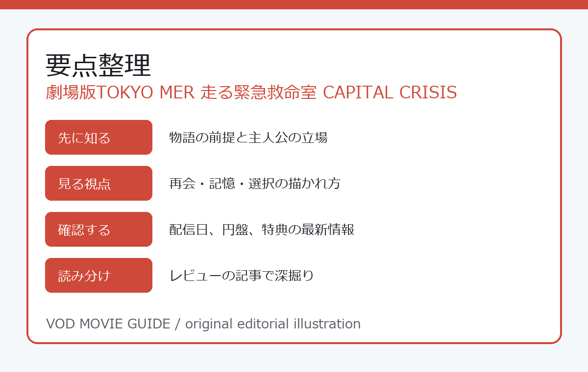 劇場版TOKYO MER 走る緊急救命室 CAPITAL CRISIS 要点整理