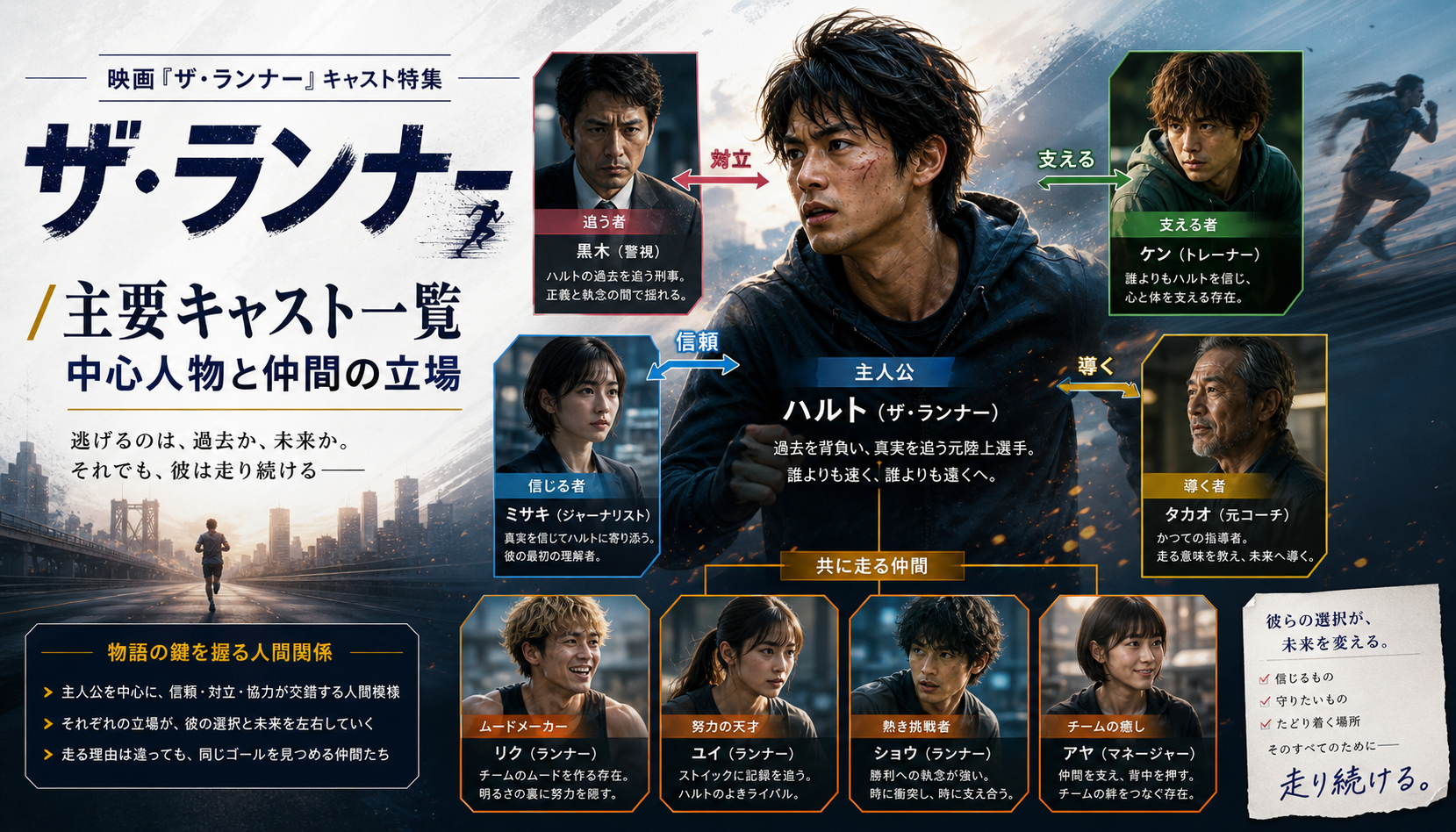 映画『ザ・ランナー』キャスト・登場人物まとめ