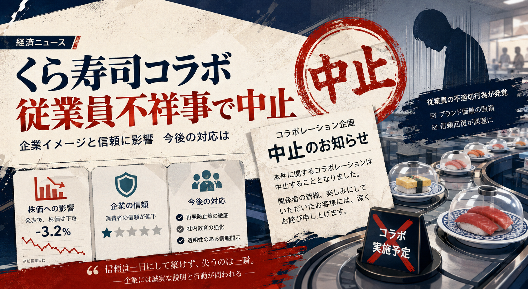 【経済】くら寿司コラボ中止 従業員が不正 への感想と注目点 本文画像1
