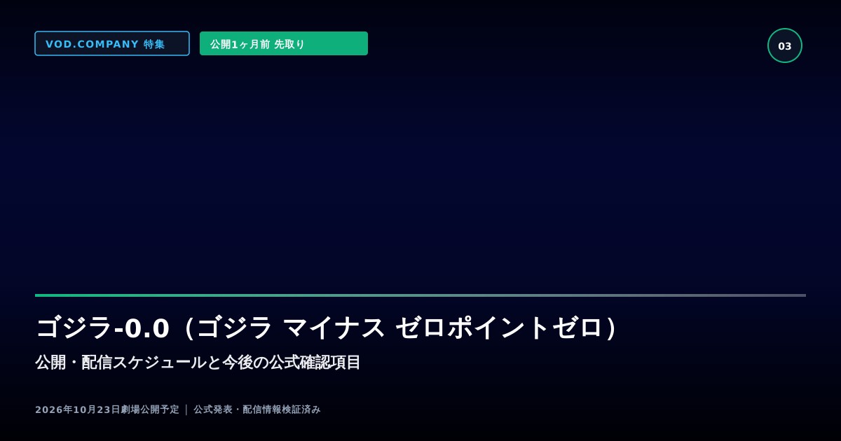 【本文3】ゴジラ-0.0（ゴジラ マイナス ゼロポイントゼロ） スケジュール＆公式チェック
