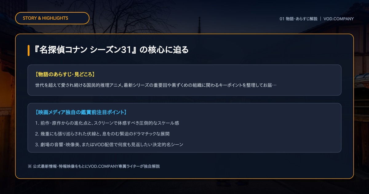 【本文1】『名探偵コナン シーズン31』 あらすじと注目点