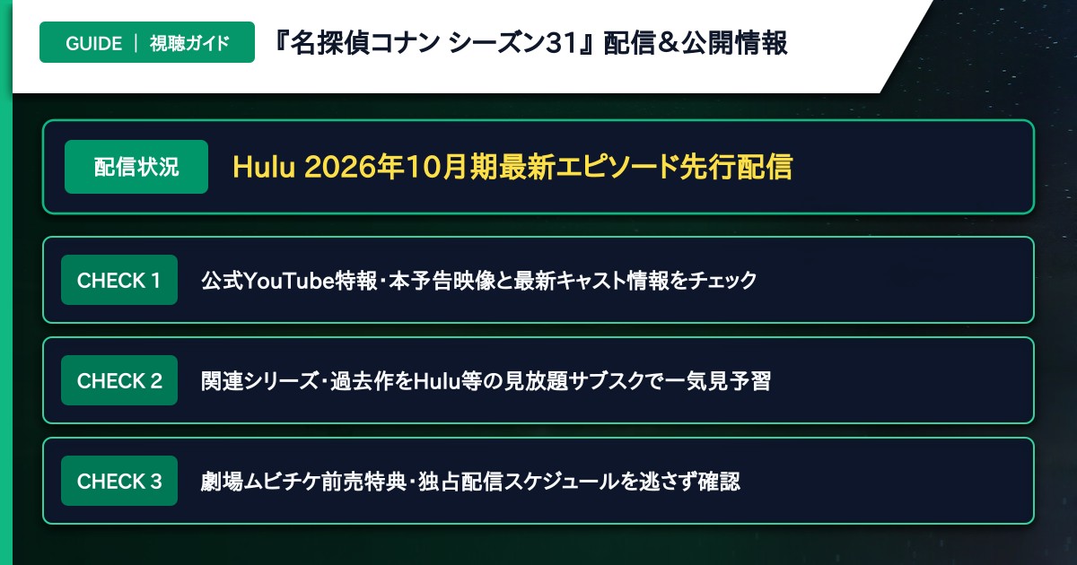 【本文3】『名探偵コナン シーズン31』 スケジュール＆公式チェック