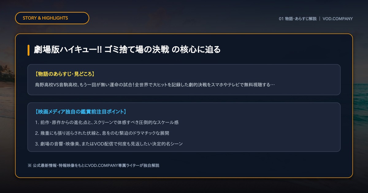 【本文1】劇場版ハイキュー!! ゴミ捨て場の決戦 あらすじと注目点