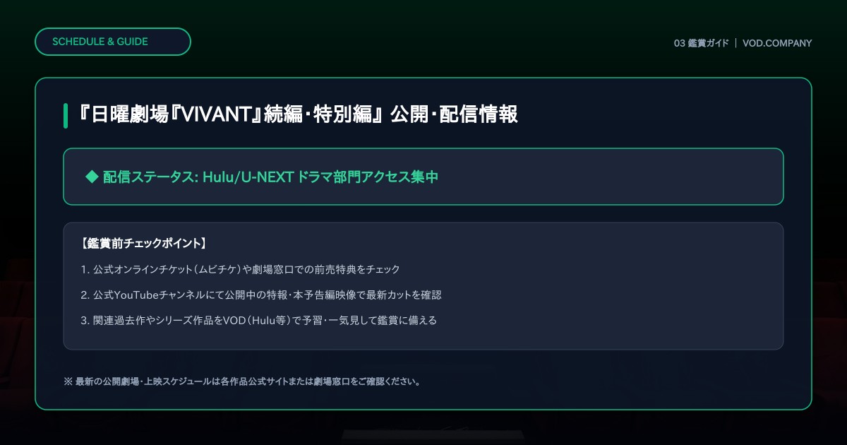 【本文3】『日曜劇場『VIVANT』続編・特別編』 スケジュール&公式チェック