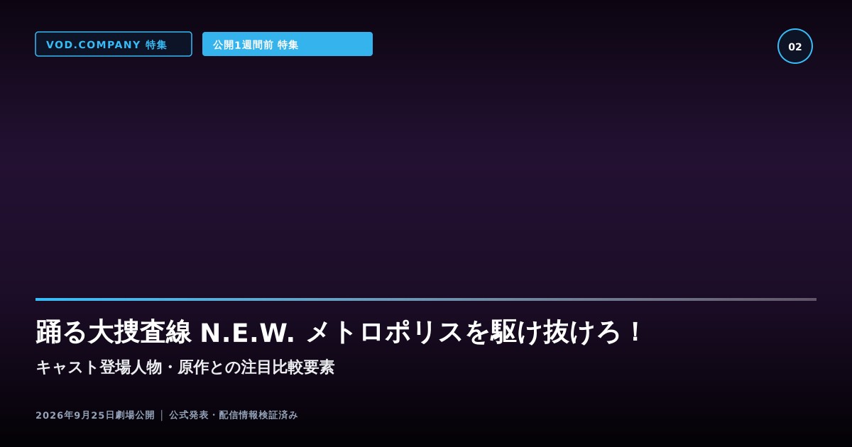 【本文2】踊る大捜査線 N.E.W. メトロポリスを駆け抜けろ！ キャスト＆比較解説